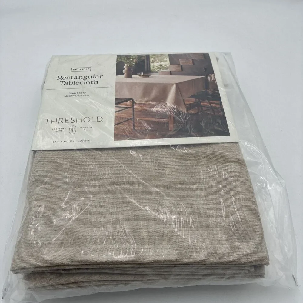 Threshold Cotton and Linen Blend Tablecloth Tan- 60